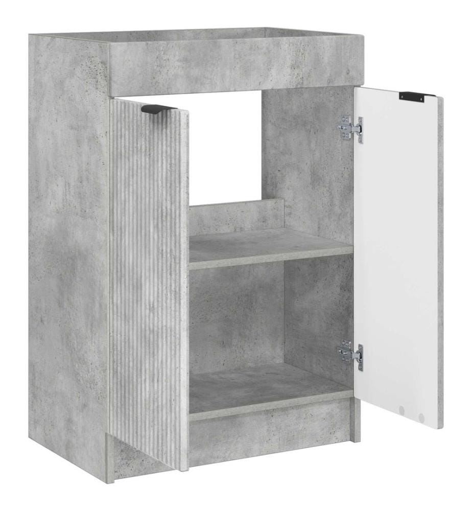 Armoire sous évier de salle de bain Gris béton