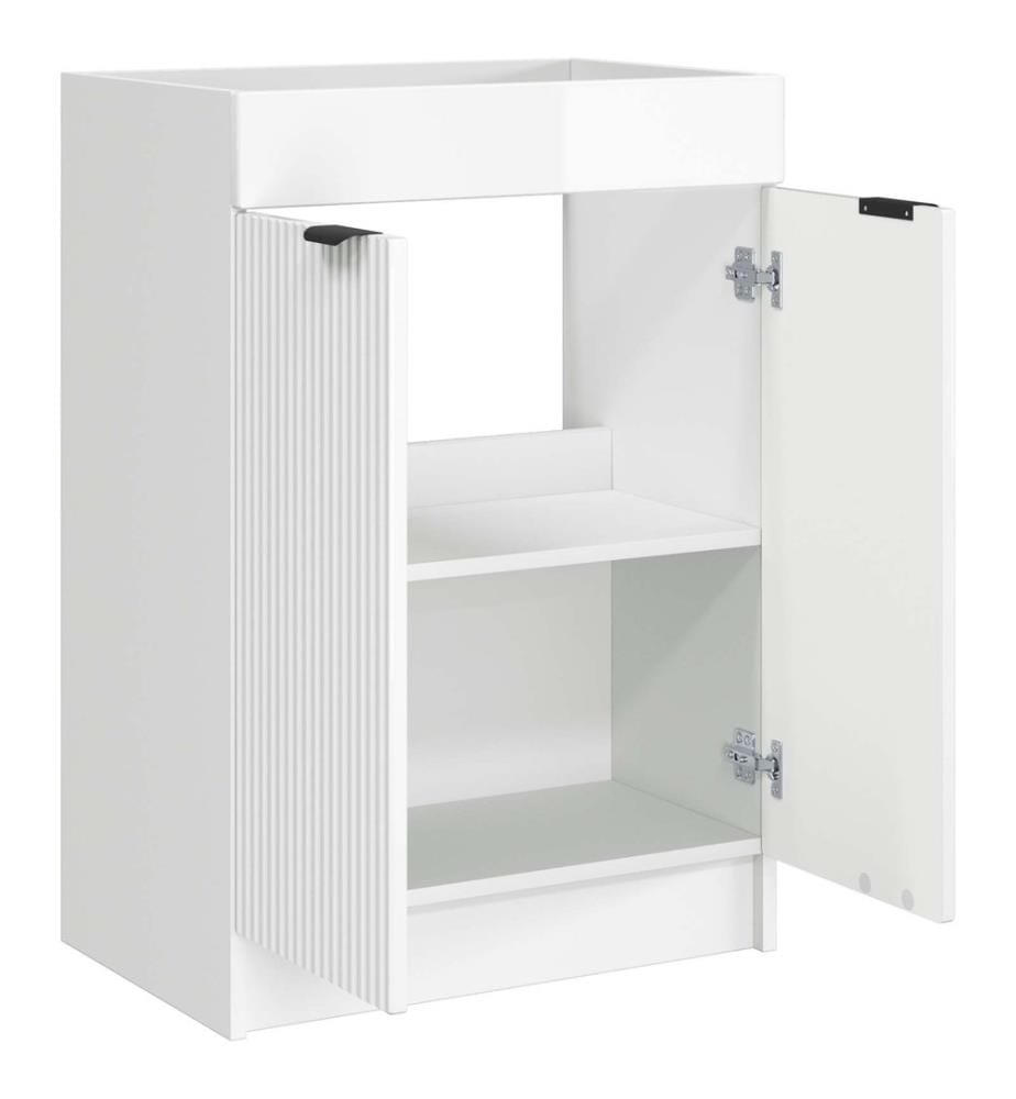 Armoire sous évier de salle de bain Blanc brillant