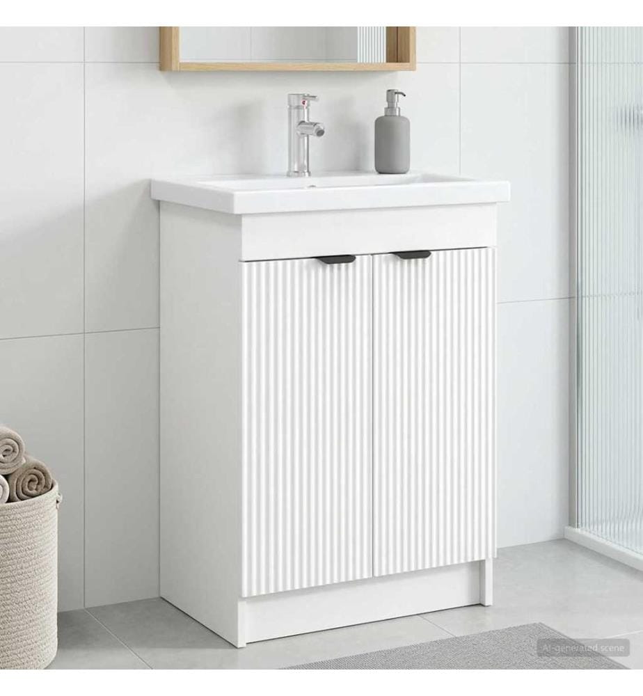 Armoire sous évier de salle de bain Blanc 78,5 x 37,5 x 81 cm