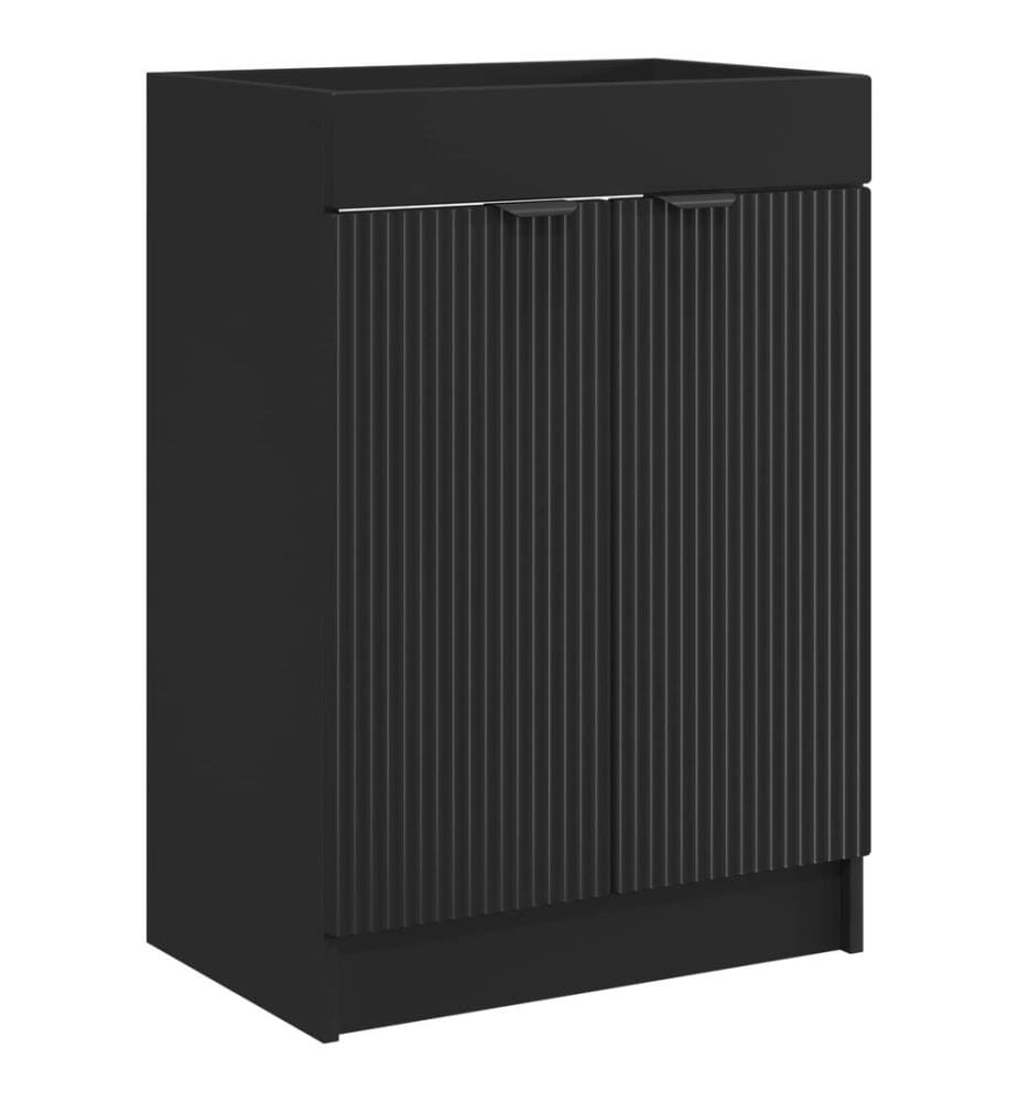 Armoire sous évier de salle de bain Noir 78,5 x 37,5 x 81 cm