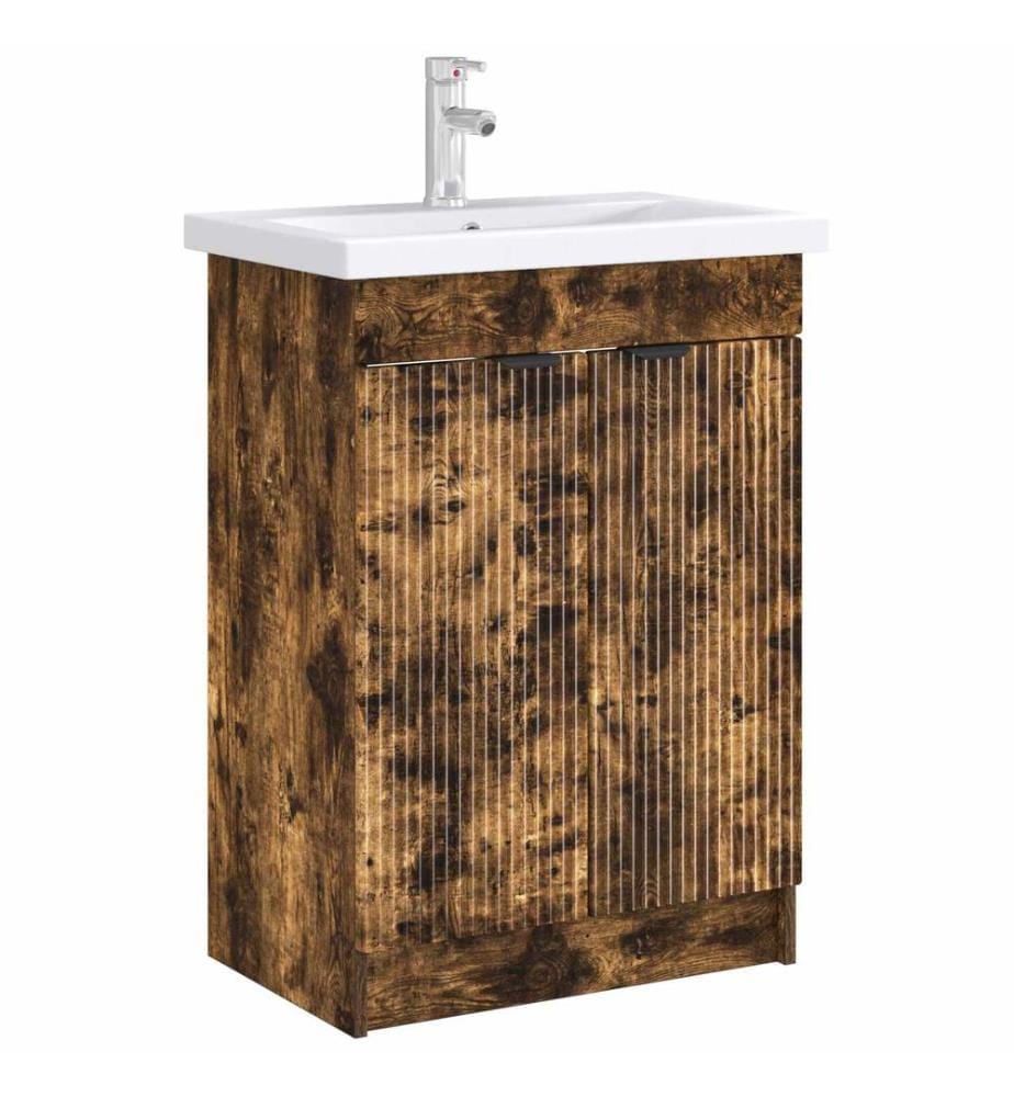 Unter dem Waschbecken Badschrank Geräucherte Eiche