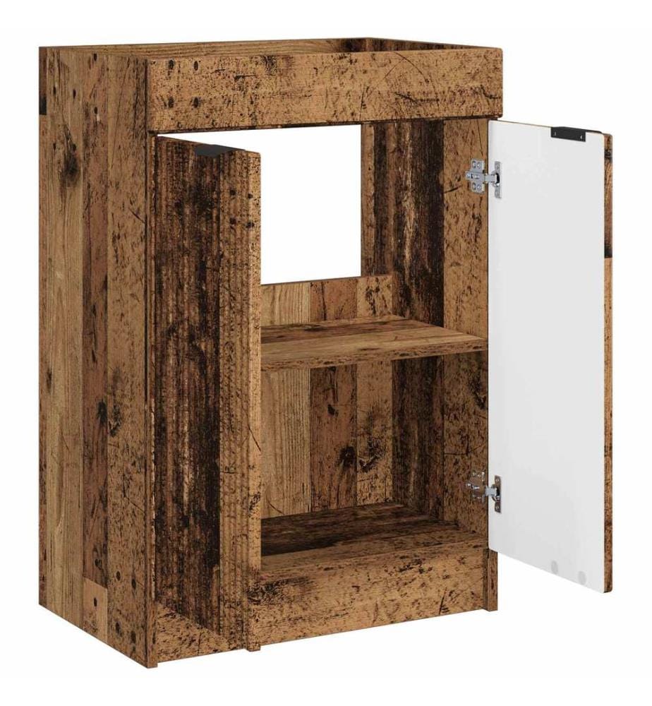 Armoire sous évier de salle de bain Bois ancien