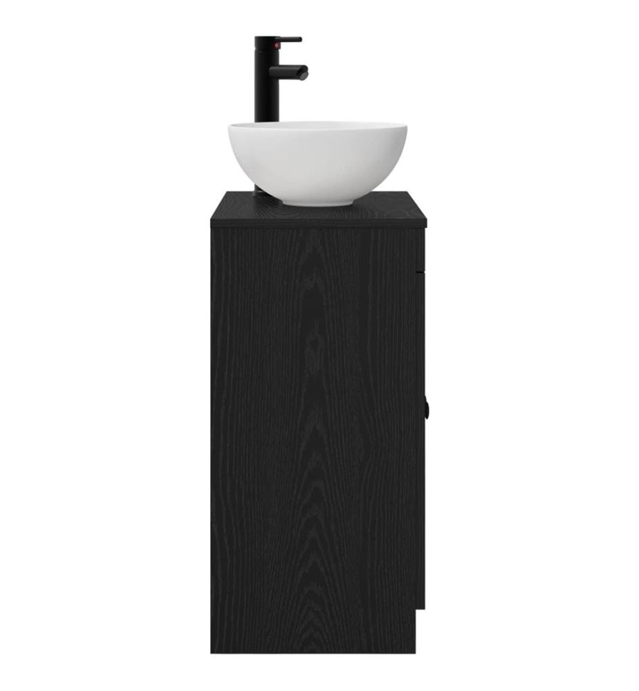Badezimmerschrank mit Waschbecken Schwarz 54 x 35 x 83 cm