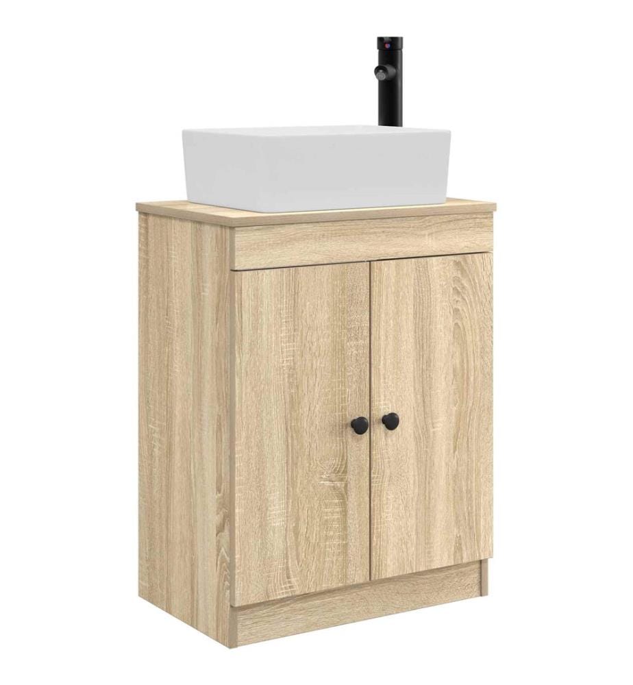 Badezimmerschrank mit Waschbecken Sonoma-Eiche 54 x 35 x 83 cm