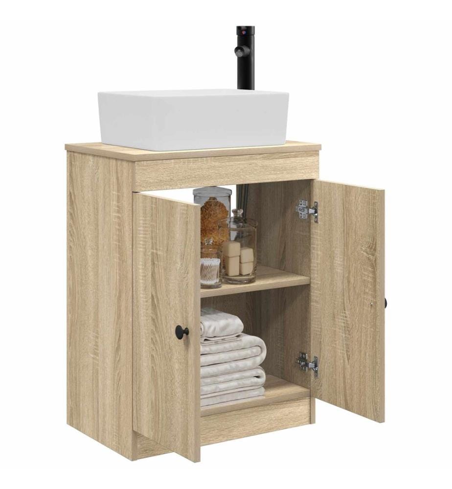 Badezimmerschrank mit Waschbecken Sonoma-Eiche 54 x 35 x 83 cm