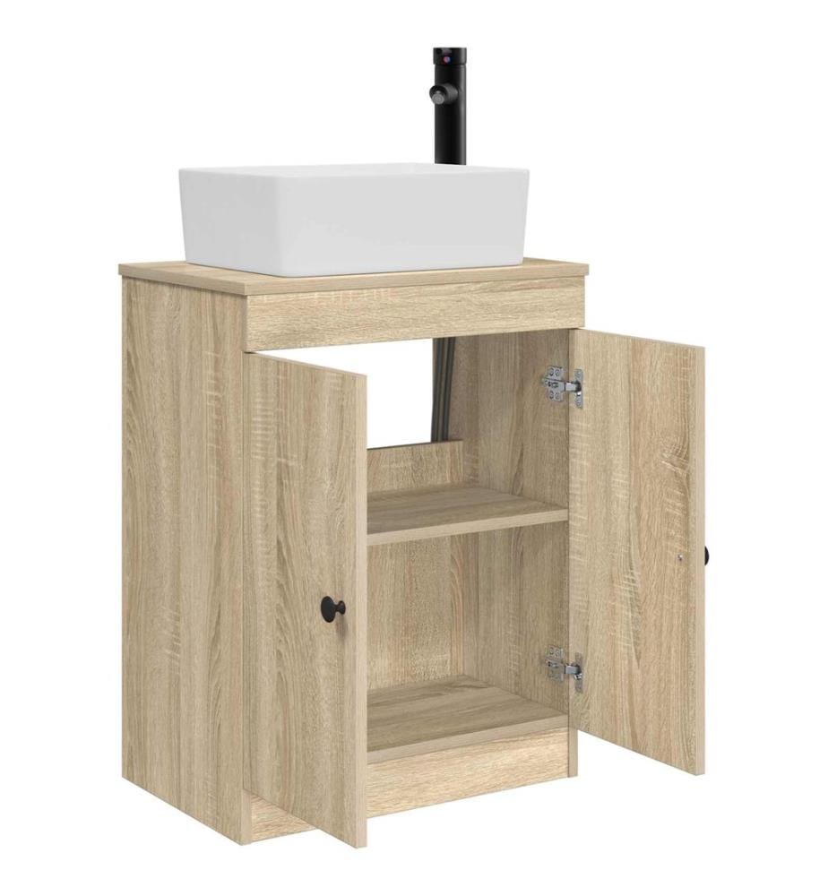 Badezimmerschrank mit Waschbecken Sonoma-Eiche 54 x 35 x 83 cm
