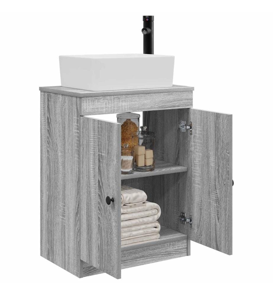 Badezimmerschrank mit Waschbecken Grau Sonoma 54 x 35 x 83 cm