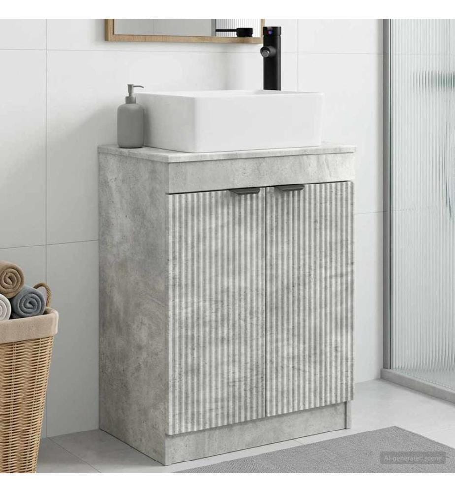 Meuble de salle de bain avec évier Gris béton 54 x 35 x 83 cm
