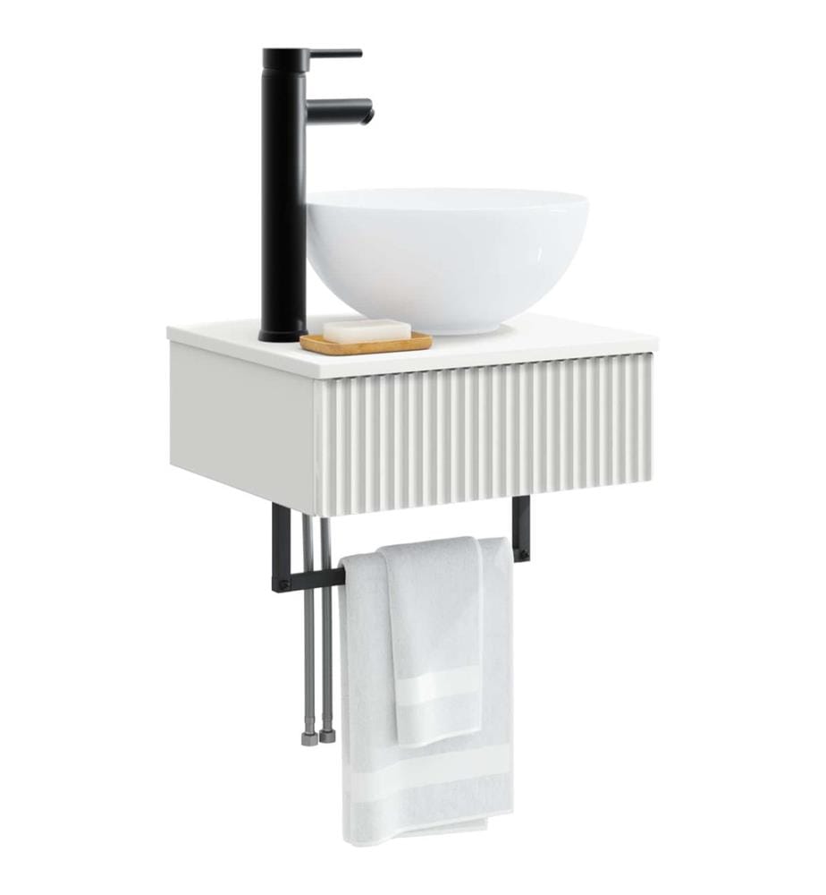 Basin de lavage mural Blanc 40 x 35 x 39 cm Bois d'ingénierie