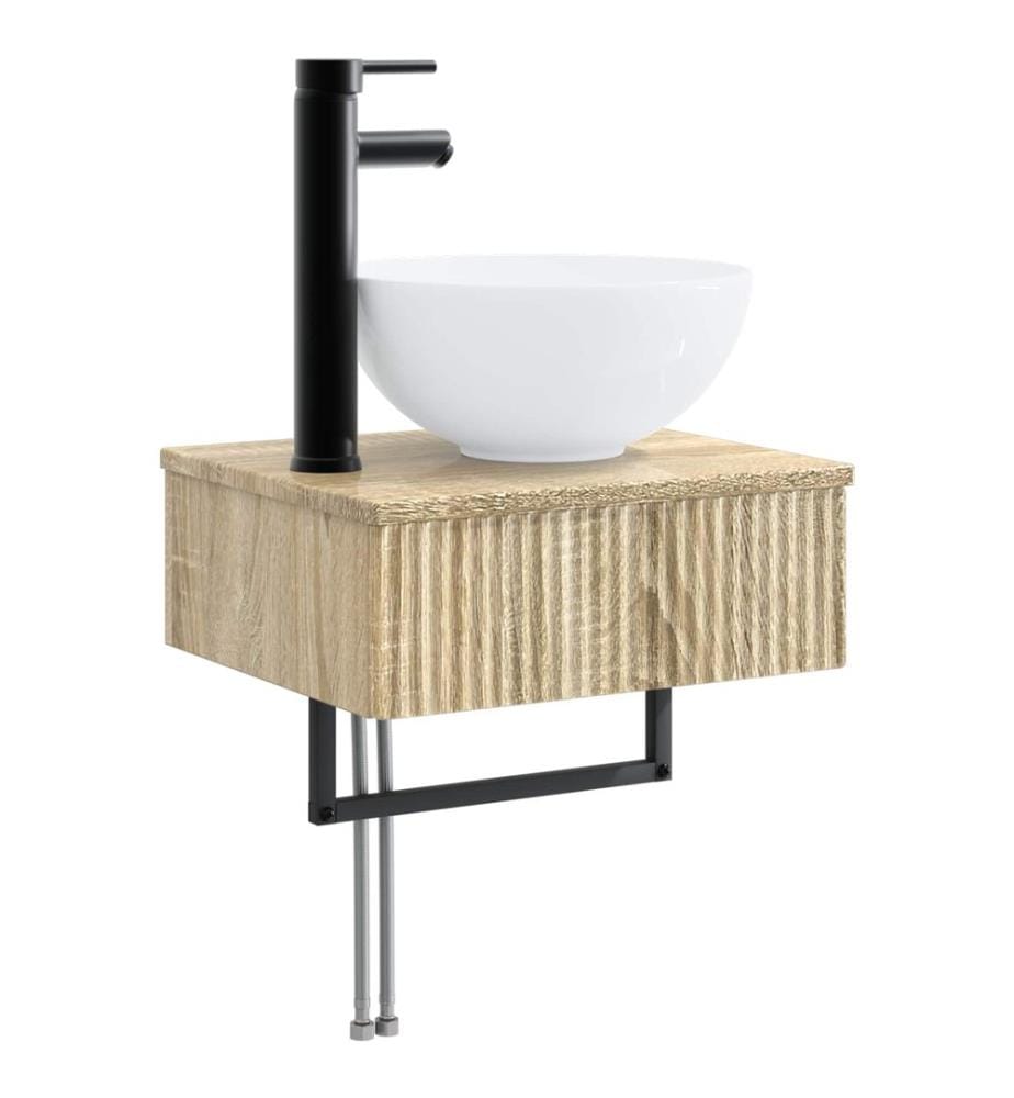 Basin de lavage mural Chêne Sonoma 40 x 35 x 39 cm