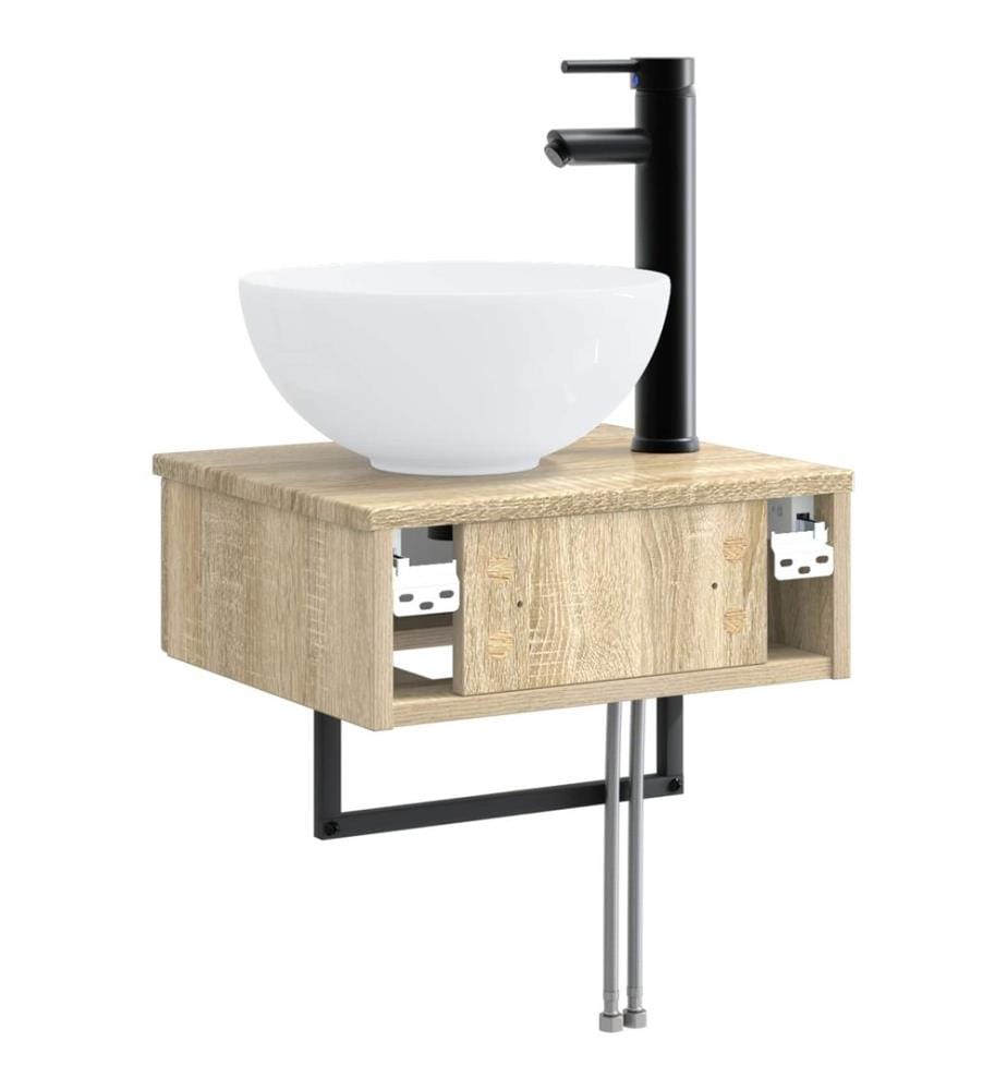 Basin de lavage mural Chêne Sonoma 40 x 35 x 39 cm
