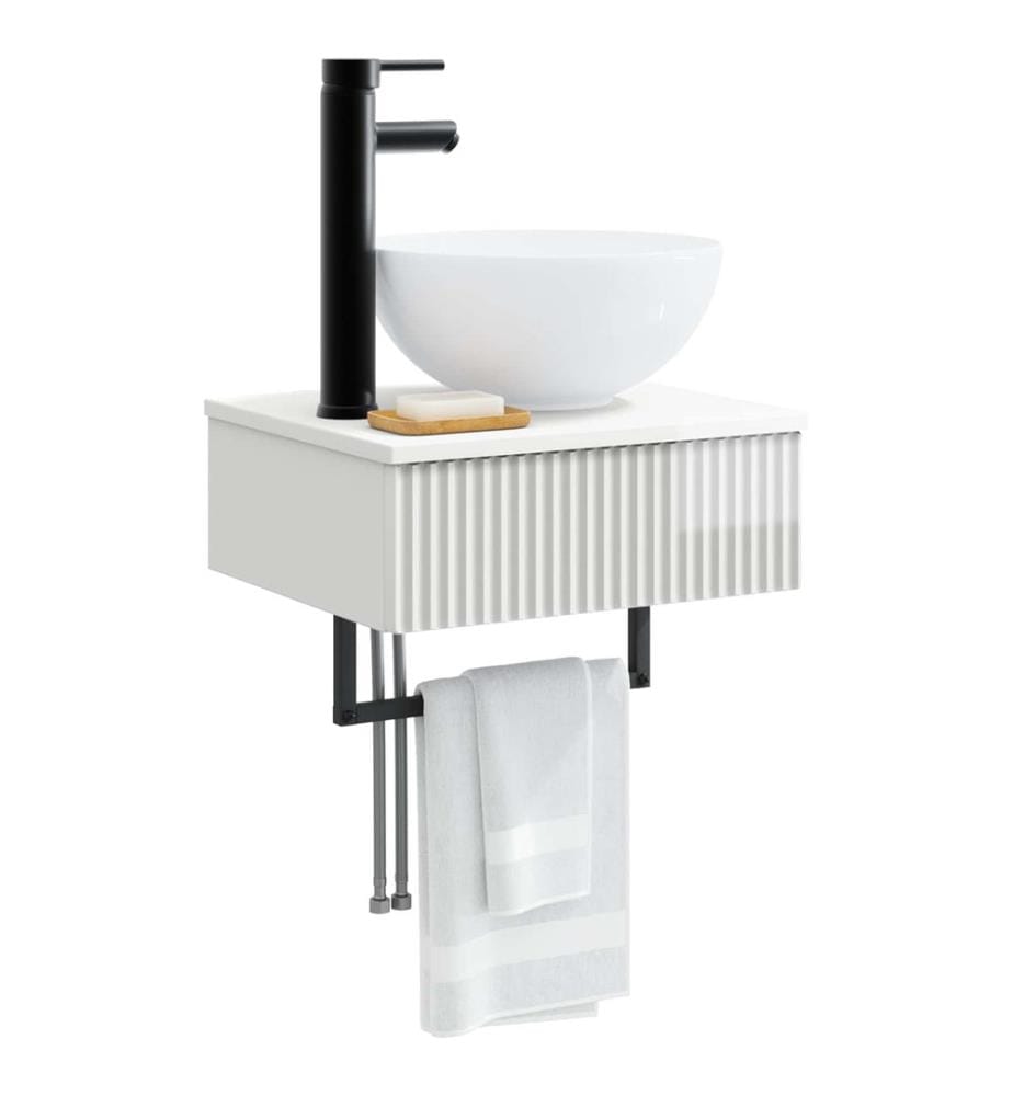 Basin de lavage mural Blanc brillant 40 x 35 x 39 cm
