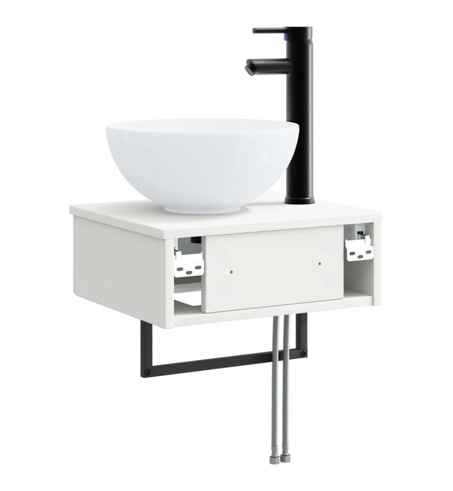 Basin de lavage mural Blanc brillant 40 x 35 x 39 cm