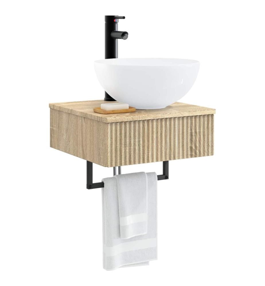 Basin de lavage mural Chêne Sonoma 40 x 41 x 40,5 cm