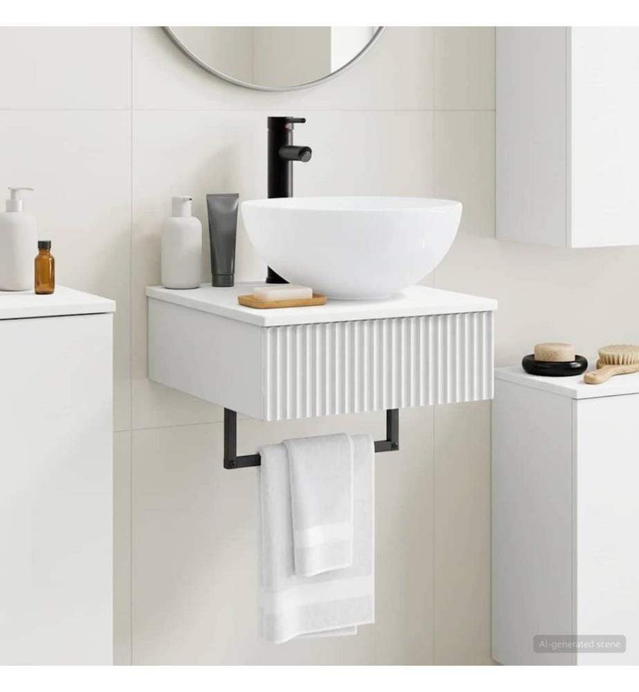 Basin de lavage mural Blanc brillant 40 x 41 x 40,5 cm
