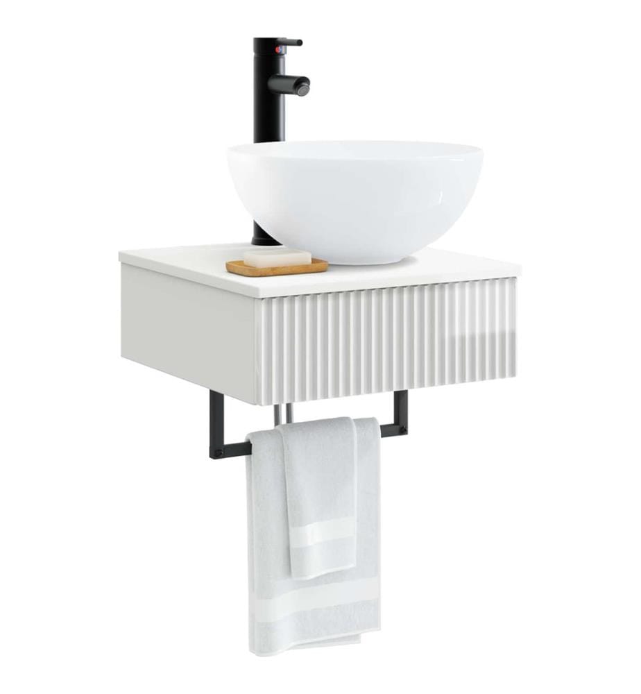 Basin de lavage mural Blanc brillant 40 x 41 x 40,5 cm