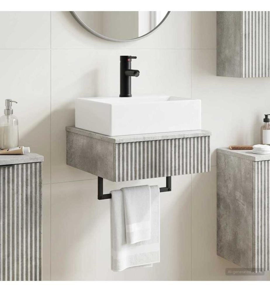 Basin de lavage mural Gris béton 40 x 41 x 39 cm