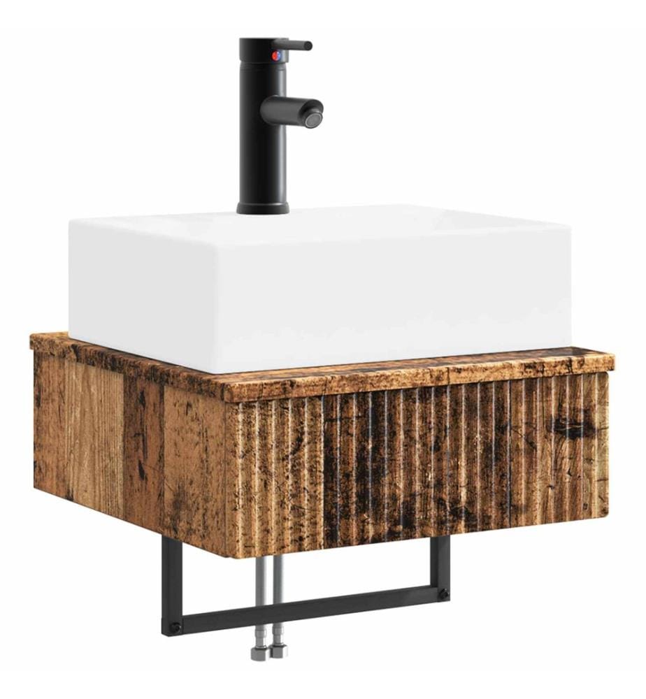 Basin de lavage mural Bois ancien 40 x 41 x 39 cm