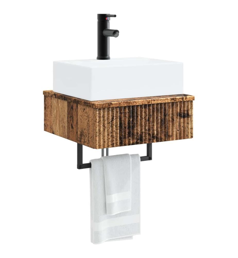 Basin de lavage mural Bois ancien 40 x 41 x 39 cm