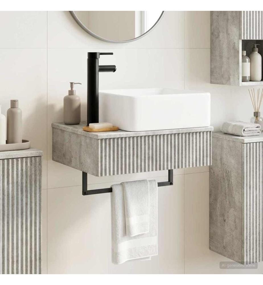 Basin de lavage mural Gris béton 53 x 35 x 39 cm
