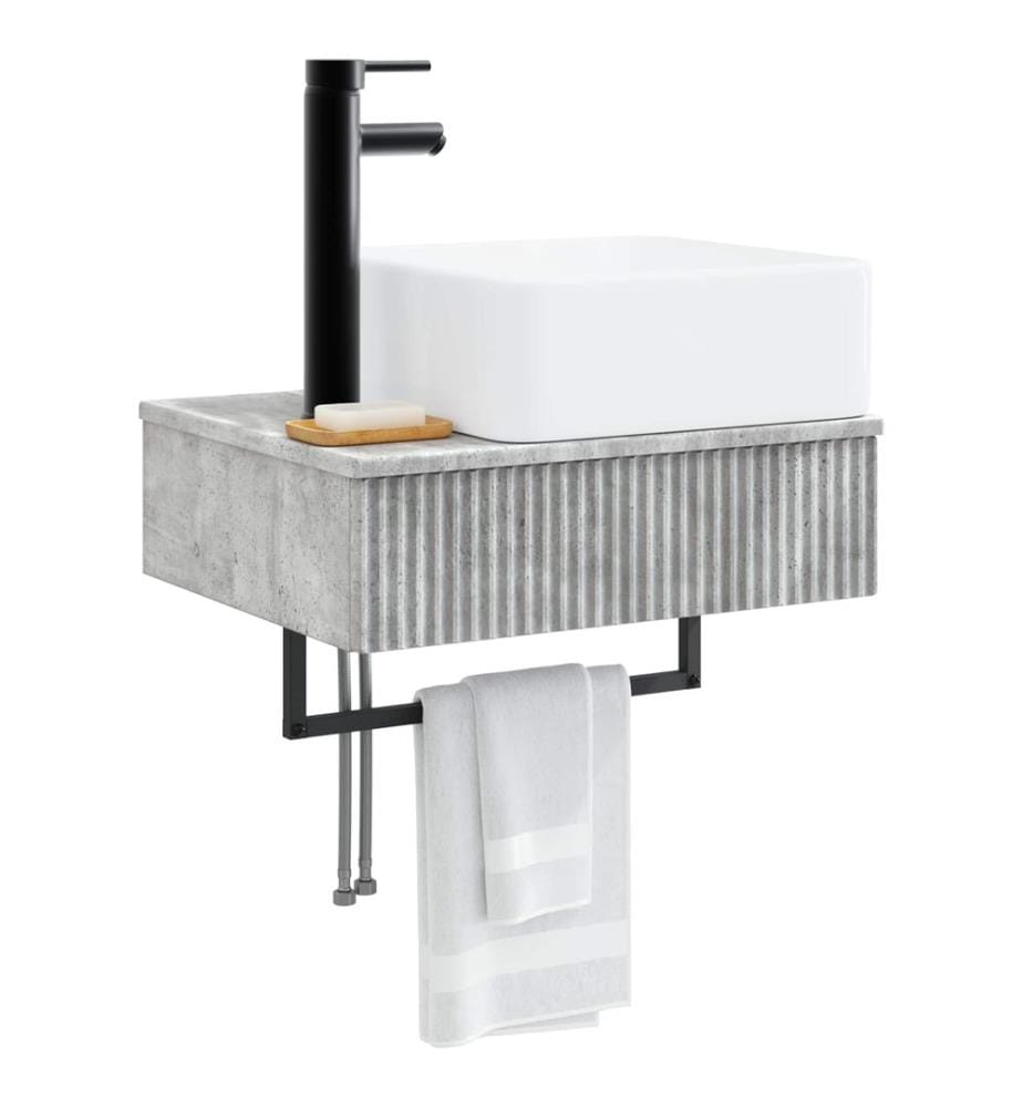 Basin de lavage mural Gris béton 53 x 35 x 39 cm