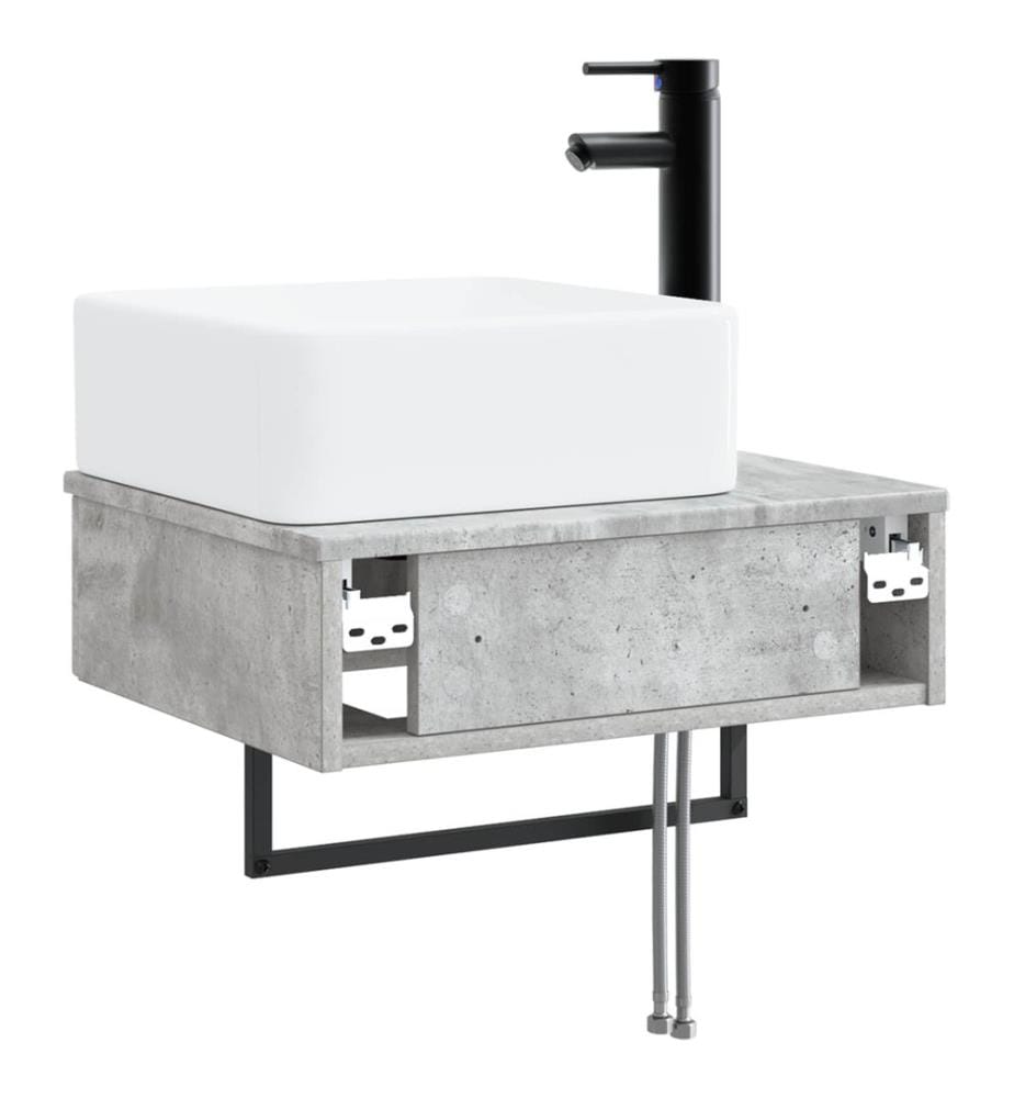 Basin de lavage mural Gris béton 53 x 35 x 39 cm