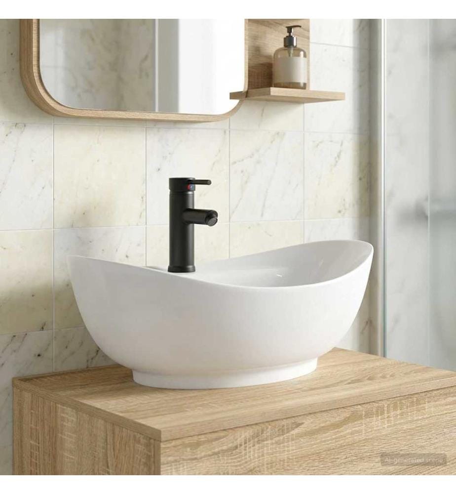 Waschbecken fürs Badezimmer Matt Schwarz 59 x 35 x 21 cm Metall