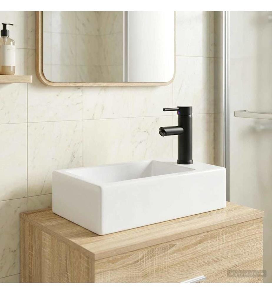 Waschbecken fürs Badezimmer Matt Schwarz 45,5 x 25,5 x 13 cm