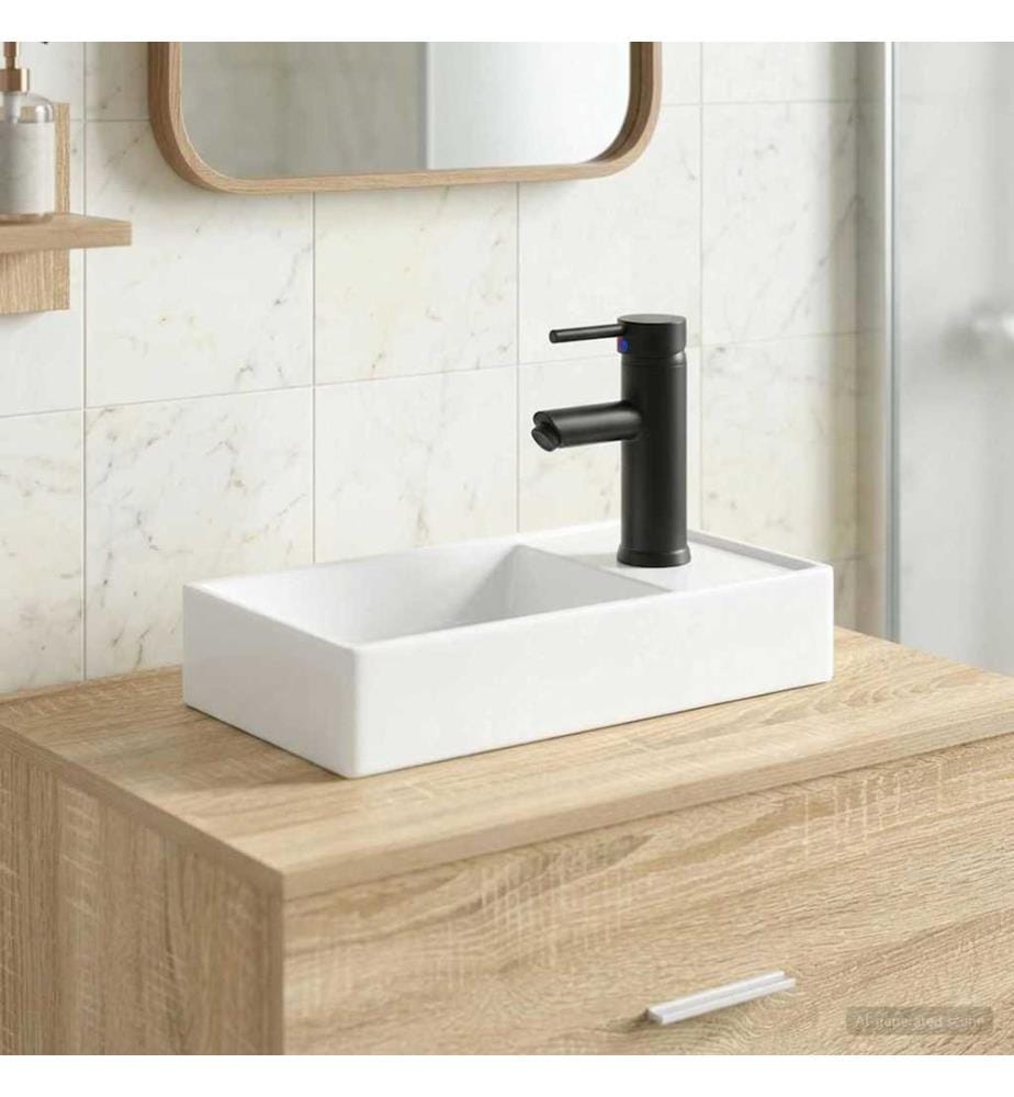 Waschbecken fürs Badezimmer Matt Schwarz 40,5 x 22,5 x 11,5 cm