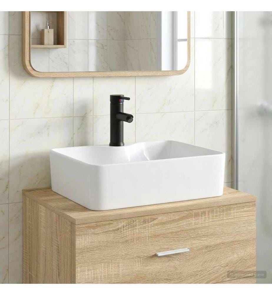 Waschbecken fürs Badezimmer Matt Schwarz 48,5 x 37,5 x 13 cm