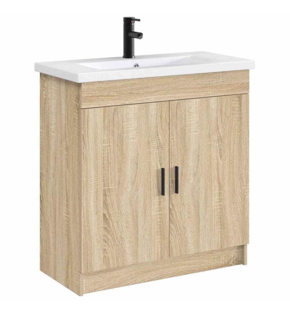 Waschbecken fürs Badezimmer Matt Schwarz 81 x 40 x 17,5 cm