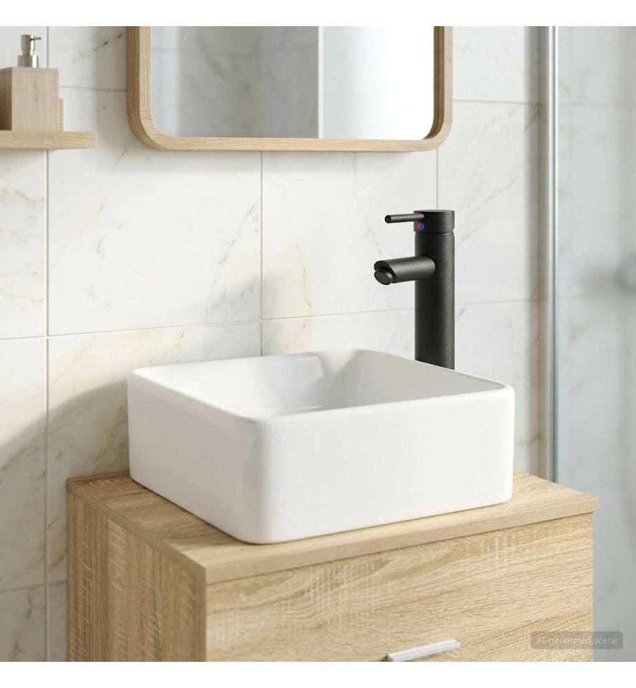Waschbecken fürs Badezimmer Matt Schwarz 49 x 37 x 14 cm Metall