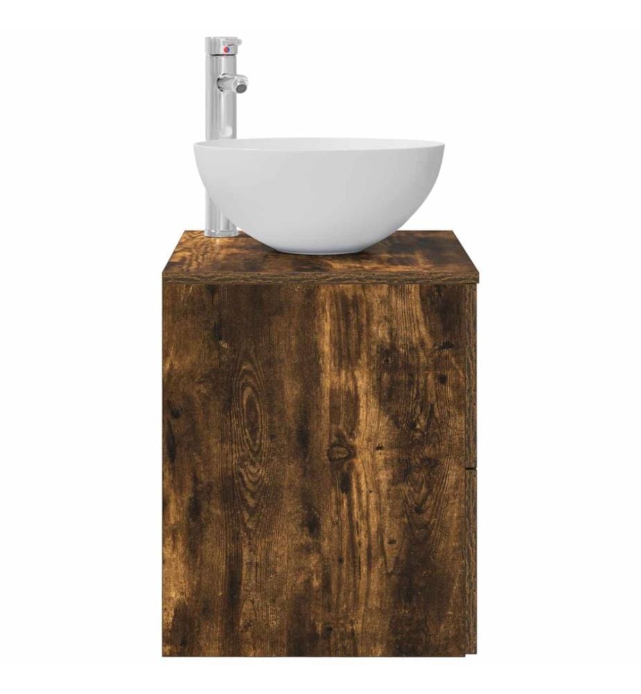 Vanité de lavabo mural Chêne fumé 49,5 x 41 x 64,5 cm