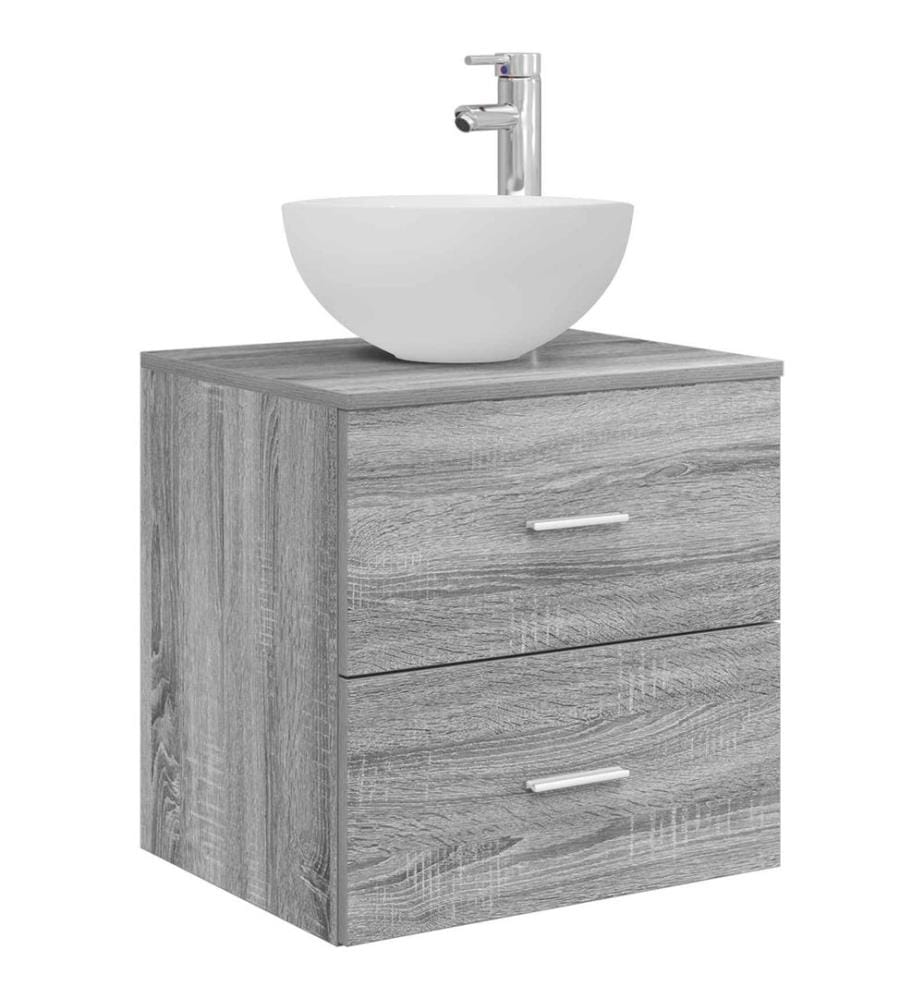 Vanité de lavabo mural Sonoma gris 49,5 x 41 x 64,5 cm
