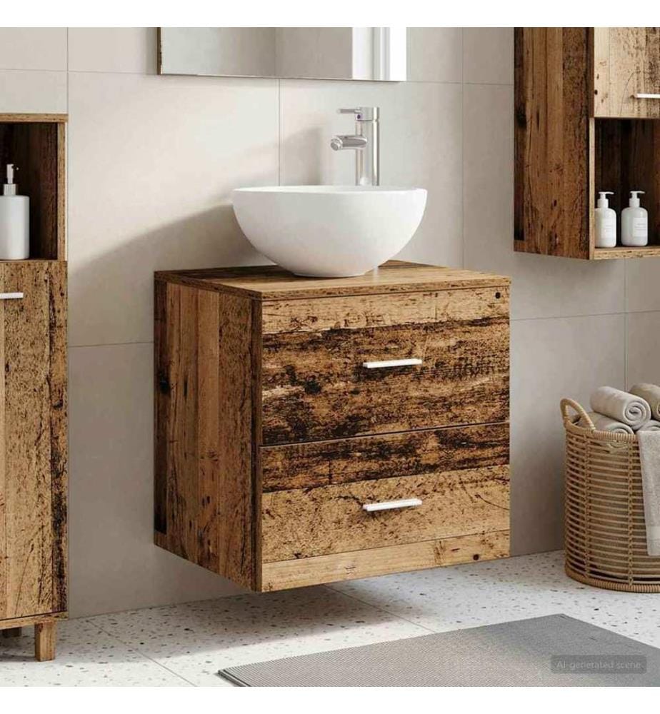 Vanité de lavabo mural Bois ancien 49,5 x 41 x 64,5 cm