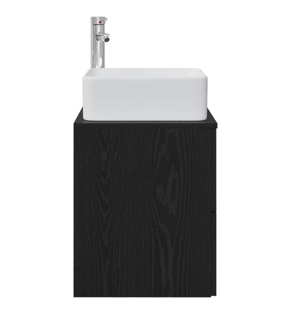 Vanité de lavabo mural Chêne noir 49,5 x 41 x 63 cm