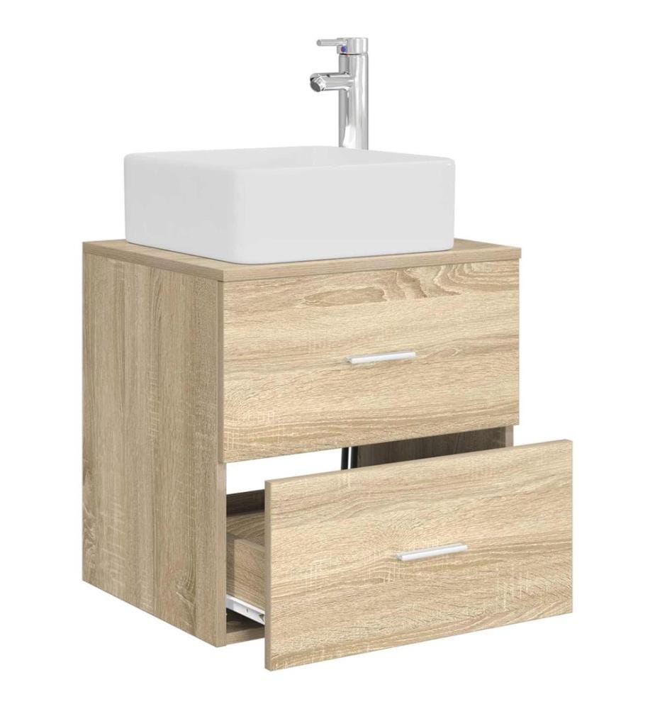 Vanité de lavabo mural Chêne Sonoma 49,5 x 41 x 63 cm