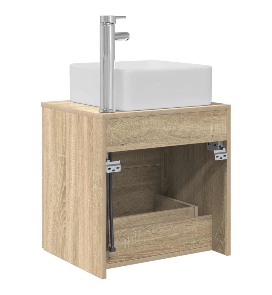 Vanité de lavabo mural Chêne Sonoma 49,5 x 41 x 63 cm