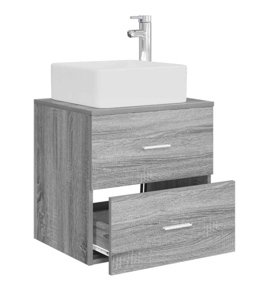 Vanité de lavabo mural Sonoma gris 49,5 x 41 x 63 cm