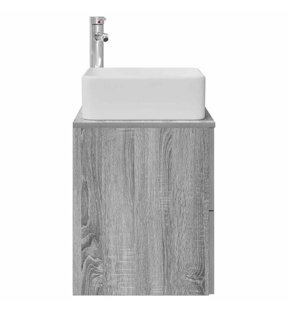 Vanité de lavabo mural Sonoma gris 49,5 x 41 x 63 cm