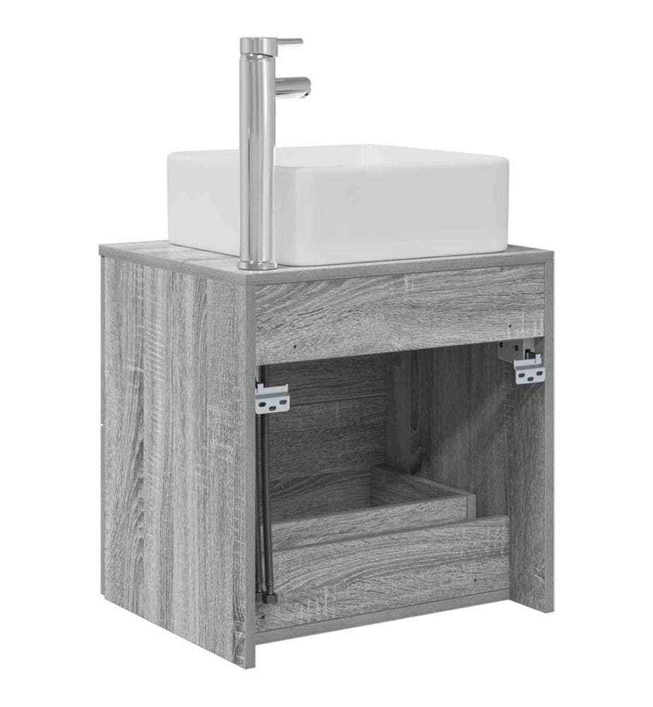 Vanité de lavabo mural Sonoma gris 49,5 x 41 x 63 cm