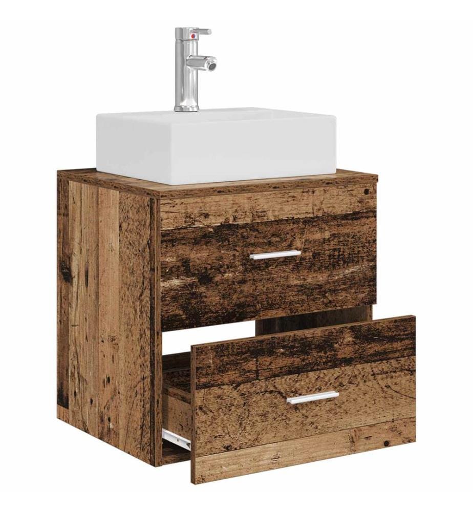 Vanité de lavabo mural Bois ancien 49,5 x 41 x 62,5 cm