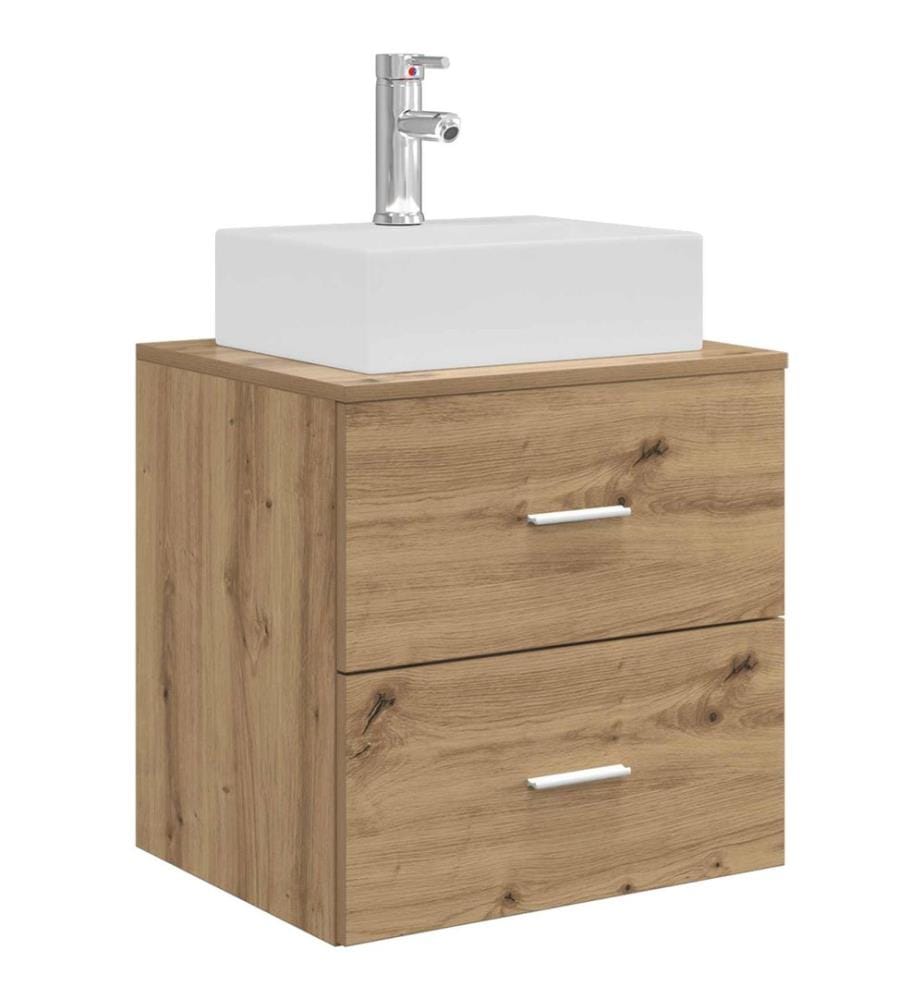 Vanité de lavabo mural Chêne artisanal 49,5 x 41 x 62,5 cm