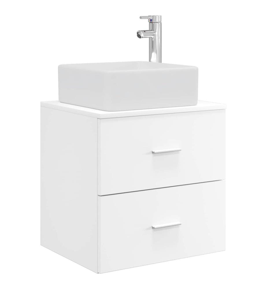 Vanité de lavabo mural Blanc 53 x 34,5 x 63 cm