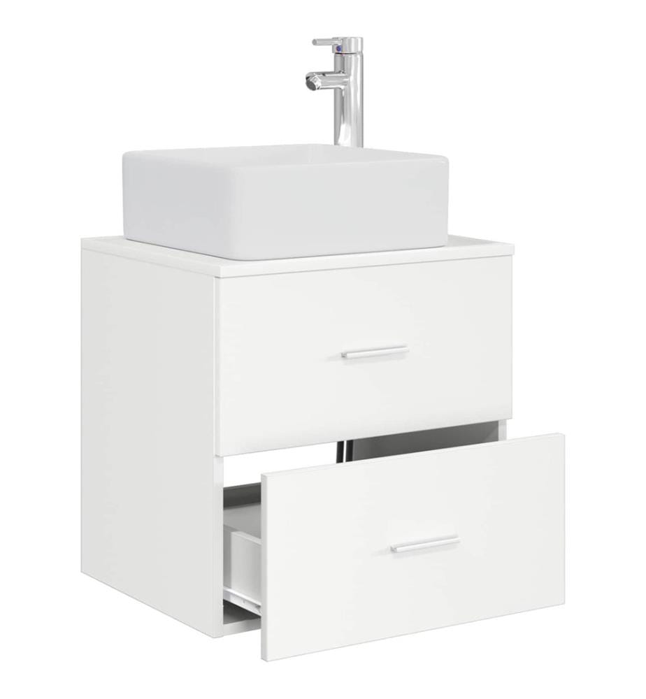 Vanité de lavabo mural Blanc 53 x 34,5 x 63 cm