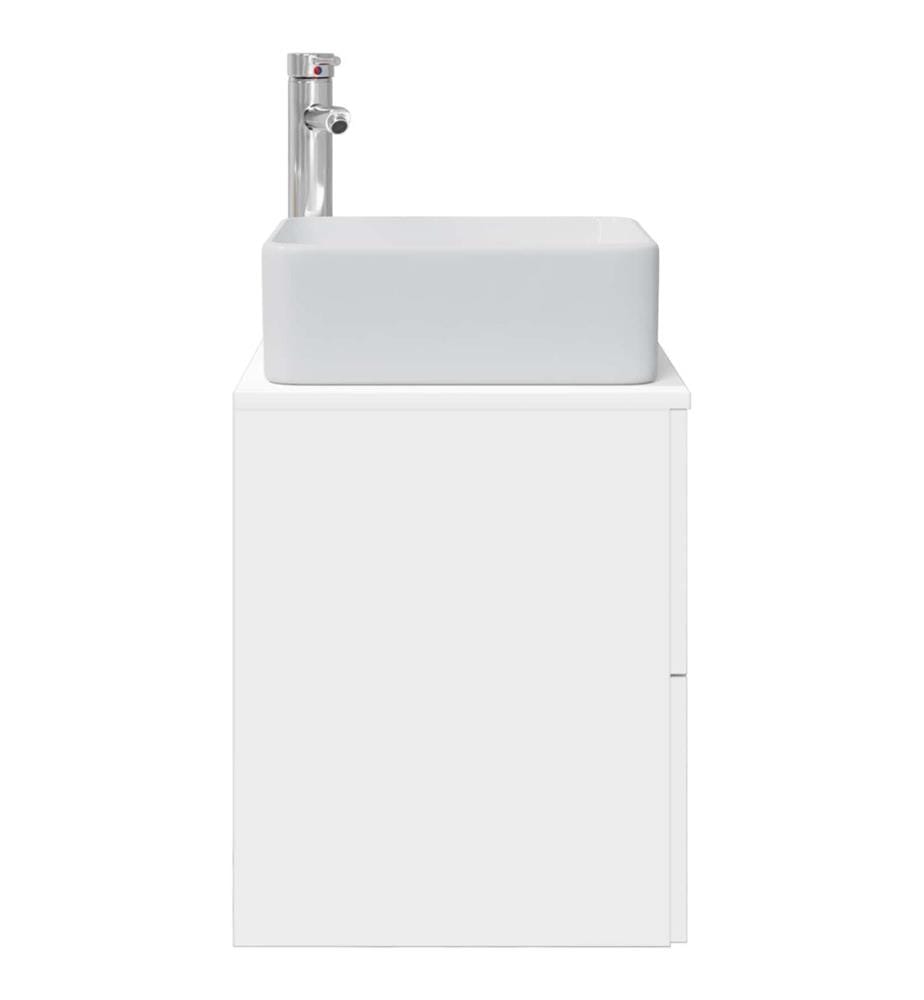 Vanité de lavabo mural Blanc 53 x 34,5 x 63 cm