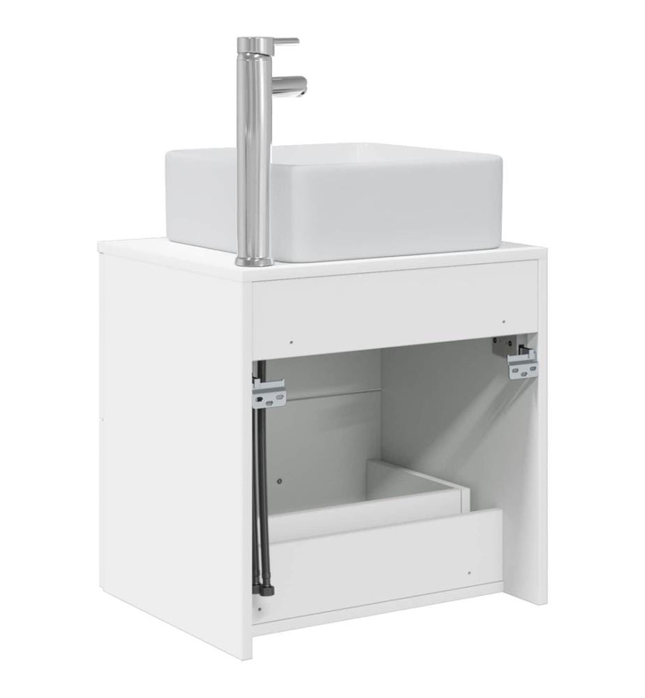 Vanité de lavabo mural Blanc 53 x 34,5 x 63 cm