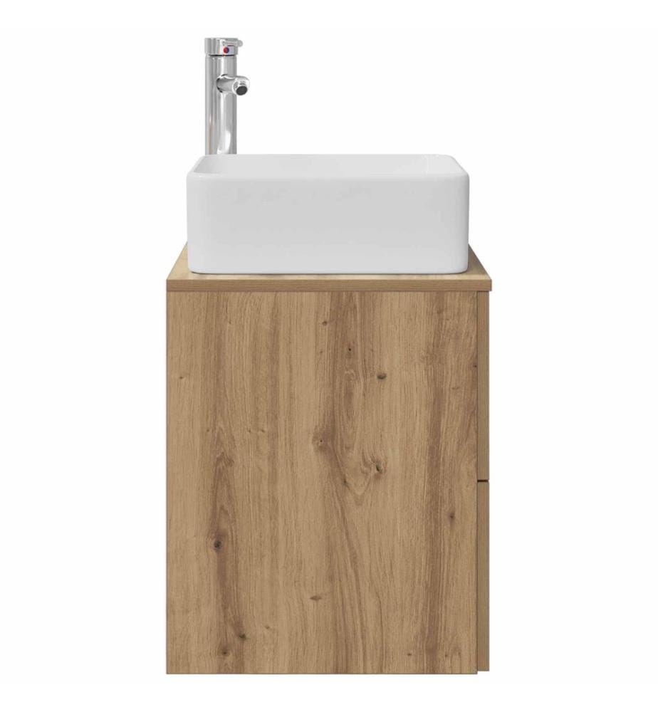 Vanité de lavabo mural Chêne artisanal 53 x 34,5 x 63 cm