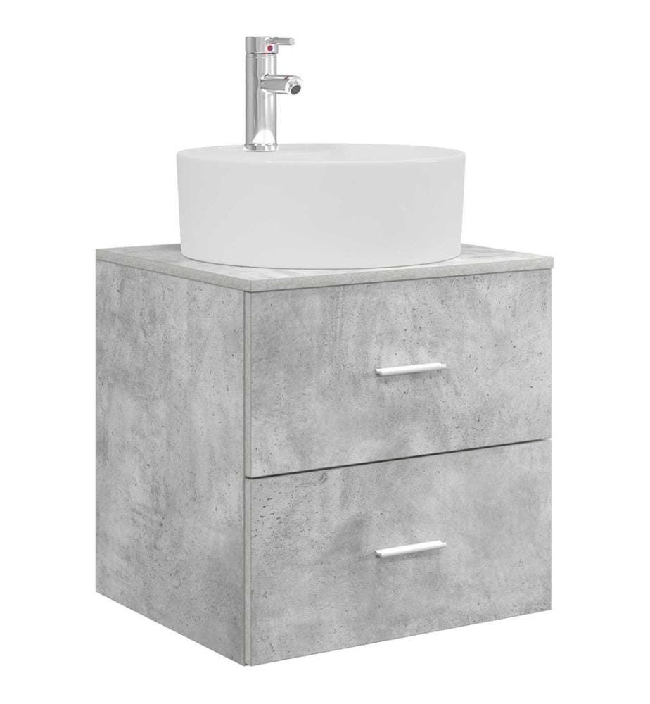 Vanité de lavabo mural Gris béton 49,5 x 44,5 x 65 cm