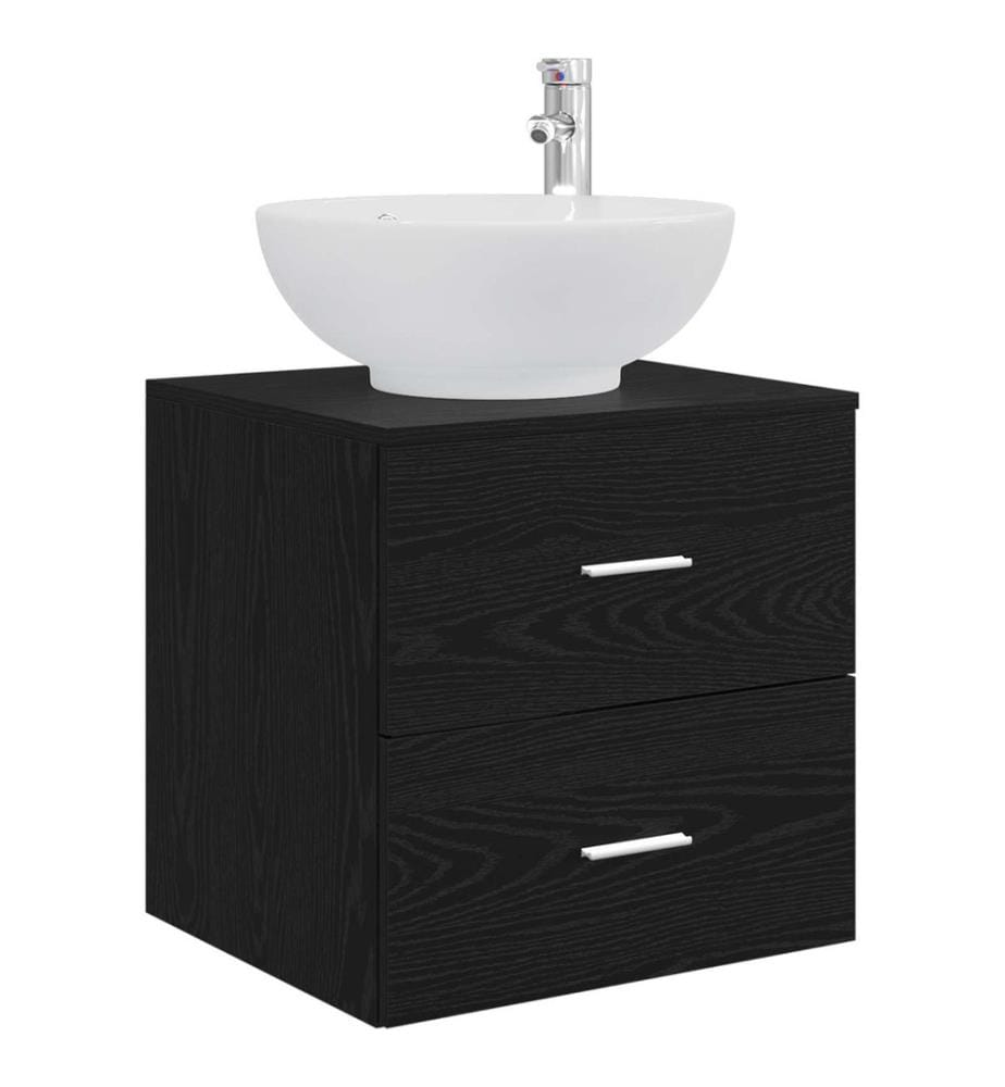 Vanité de lavabo mural Chêne noir 49,5 x 44,5 x 66,5 cm
